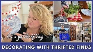 Decorating my hutch for summer with thrifted finds | Thrift with me + thrift haul