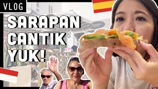 🇮🇩🇪🇸 SARAPAN PAGI DI CAFE CANTIK PINGGIR PANTAI | VLOG KELUARGA INDONESIA DI EROPA