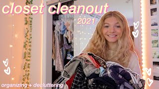 EXTREME CLOSET CLEANOUT 2021!! *decluttering + organizing my closet for fall/winter*