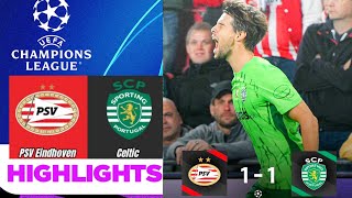 PSV vs Sporting CP (1-1) Highlights | Champions League 2024 | PSV Eindhoven Sporting Lisbon résumo