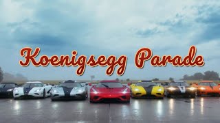 Koenigsegg Parade in City. The city where Koenigsegg gathers is beautiful~