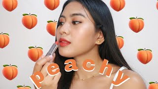 PEACHY MAKEUP TUTORIAL USING AFFORDABLE PRODUCTS (BT21 EYESHADOW, BLK, LOREAL, ETC.) | Kat Ariones