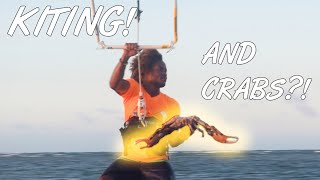 Kiter Grabs Crabs Out Of Ocean!