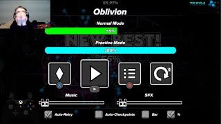 Oblivion 55% (On Controller) l Geometry Dash