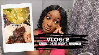 VLOG 2:  GRWM BEGINNER EDITION , DATE NIGHT, BRUNCH | LIFESTYLE