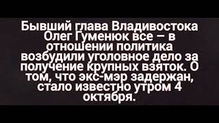 НА ЭКС-МЭРА ОЛЕГА ГУМЕНЮКА ВЛАДИВОСТОКА ЗАВЕЛИ УГОЛОВНОЕ ДЕЛО ИЗ-ЗА ВЗЯТОК ПОЧТИ НА 20 МЛН РУБЛЕЙ