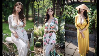 [4K Ai Lookbook] Ao Dai, Vietnamese traditional costume, Model, Loobook, Style,아오자이, AI 룩북, AI 그림