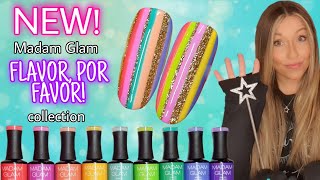 ✨️ NEW Madam Glam collection | Stripes nail art design | Swatching | Rainbow nails | Labelling pops