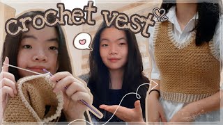 finally making a crochet vest after 10 months of procrastination.. | crochet vlog