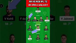 RR vs RCB Dream11 Team Prediction Today 2024