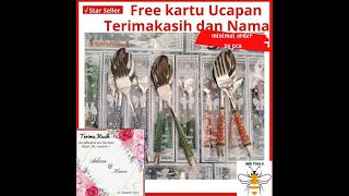 SOUVENIR PERNIKAHAN TERBARU sendok makan stainless motif kemasan mika dan plastik