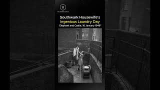 "Southwark Housewife's Ingenious Laundry Day - Elephant and Castle, 10 January 1949"