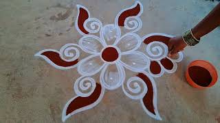 vaigasi madham kolam3*2 easy simpleflowerrangoli/trendingrangoli/beautiful design/rangoli kolam