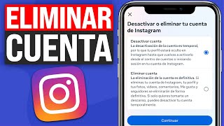 Cómo ELIMINAR o DESACTIVAR cuenta de INSTAGRAM (2024)