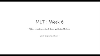 Week-6 | Tutorial | MLT