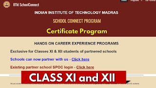 IIT Madras Career Experience Program🔥Free Certificate Course🔥  for Students of Classes 11 and 12