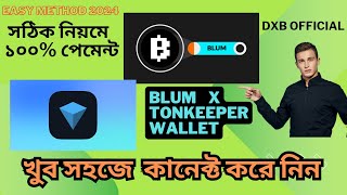 BLUM Wallet Connect | kivabe korbo | How to Add BLUM to Tonkeeper Wallet | Latest Update 2024