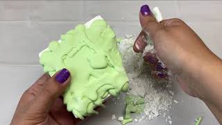 GymChalk w LimeGreen Cornstarch Paste! Breaking Gym Chalk - Satisfying Relaxing - Stress Relief ASMR