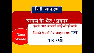 Hindi grammar -  vakya bhed / वाक्य भेद या प्रकार । एक आसान तरीका अपनाओ