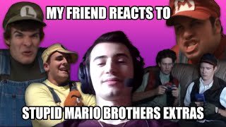 My Friend Reacts to Stupid Mario Brothers EXTRAS For the FIRST Time!