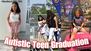 Autistic nonverbal teen walking down graduation stage! **emotional** Autism life with Ashy