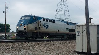 Amtrak 8 and A BNSF Grain Train In Coon Rapids, MN probably my last train video in the summer in MN