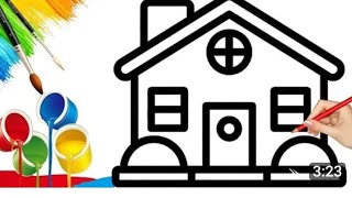 how to draw a house with simple step-by-step instructions for kids.