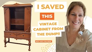 Epic Vintage Cabinet Make Over | Saved From the Dump | Finding Furniture