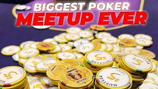 I Played the Biggest Poker Meet Up Game in History at Hustler - Poker Vlog