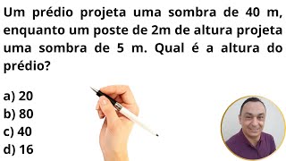 QUESTÃO DE CONCURSO. NÃO ERRE MAIS! PASSO A PASSO. COSTUMA CAIR NA PROVA. RAZÃO E PROPORÇÃO.