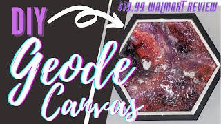 Walmart DIY Geode Canvas Review/ Unboxing/ step by step example/ beginner craft video