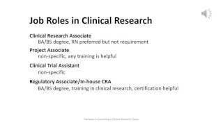 Week 3 Job Roles in Clinical Research