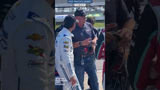 Daniel Suaréz #10 kauliq racing | chatting with team about handling #trickytriangle #nascar