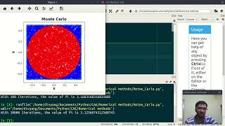 Monte Carlo method to find the value of Pi (π)