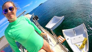 How To Hoist & Stow A Nesting Dinghy On Deck Before Passage | Sailboat Story 114