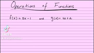 Operations of Functions