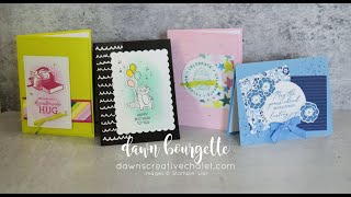 REPLAY FB Live - 4 cards 4 sets - Crafting w/ You, Zany Zoo, Circle Sayings & Lasting Joy!  A mashup