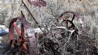 Overgrown Rusty Farm Equipment - Free Stock Footage