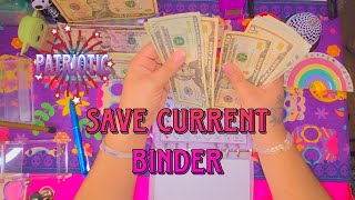 Current Savings | Patriotic Savings |Completed challenges #budgeting #savings  #binder