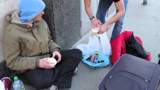 Nathan Grisdale helping the homeless