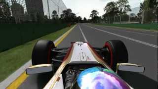 rFactor: Hot-lap at Melbourne with HRT (HISPANIA) 2012 car (1.26.384)