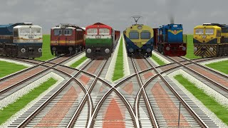 6 INDIAN TRAINS CROSSING QUICK AT BUMPY FORKED RAILROAD TRACKS Train Simulator Railroad Crossing