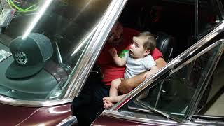 My toddler's reaction to  My loud classic car