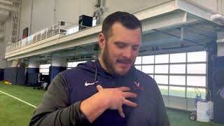 New Virginia OL coach Terry Heffernan meets with media