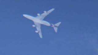 A 34 year old ROM Cargo Airlines Boeing 747-4D7(BCF) [YR-FSA] flying over me at 25,000 ft