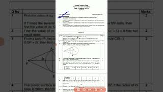 CBSE class 10 maths standard sample paper PDF term 2 #shorts