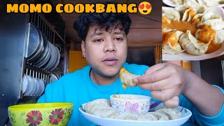 Momo Cookbang at home | Momo Cooking and Eating with Aama