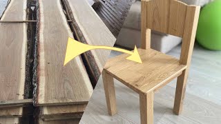 How to make a wooden chair. Детский стульчик из дубового бруска.