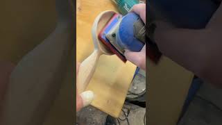 Carving a wood spoon with. Template