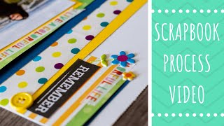 Scrapbook Process Video | Layering Technique: Easy Step by Step Process | Basic Layout